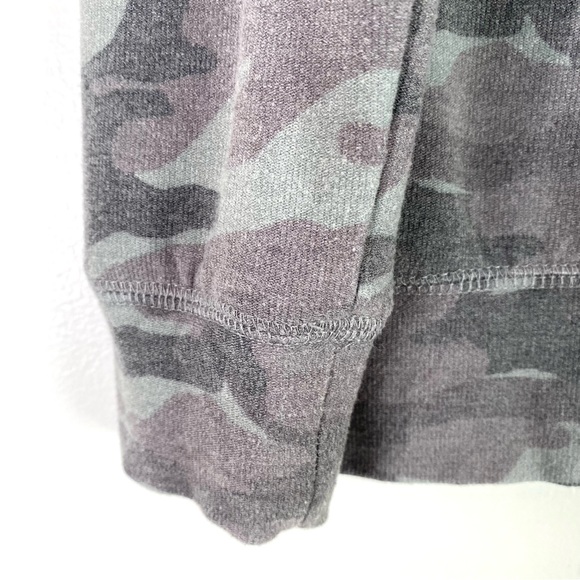 Chaser Grey Green Camo Oversized Hoodie Split Hem Drawstring Soft - Picture 4 of 7